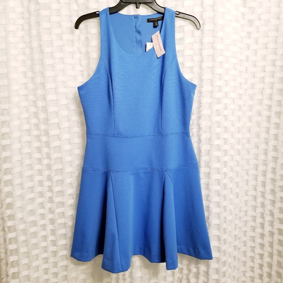 BANANA REPUBLIC💋Blue Ponte Knit Fit & Flare Dress - Picture 3 of 7